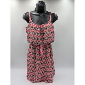 City Triangles Pink Diamond Pattern Spaghetti Strap Casual Dress Women's Size S‎